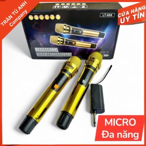 Micro đa năng dùng pin sạc 18650 mẫu LT 666 vàng đồng cầm rất nhẹ tay