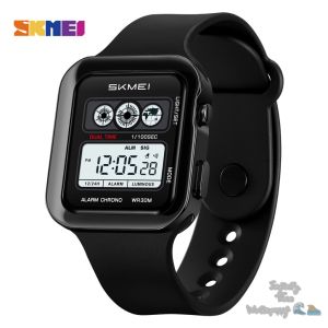 Infinitytime Jam Tangan Skmei 2504 Cowok Cewek Digital Strap Rubber Rantai Stainless Kualitas Original Waterproof