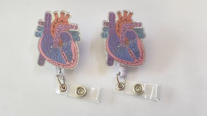 Christmas Themed Sequins Holder with Belt Clip Retractable ABS Holder for Nurse Doctor Student Teacher