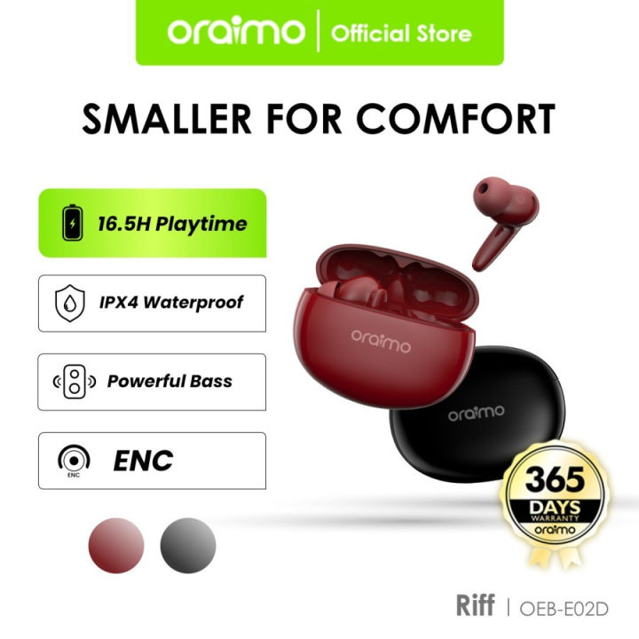 Oraimo TWS True Wireless Stereo Riff Bluetooth Earphone v5.0 OEBE02D Suara Jernih Tahan lama