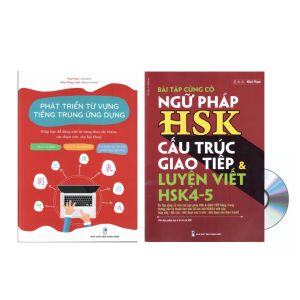 Sách-Combo: Bài tập ngữ pháp HSK cấu trúc giao tiếp & luyện viết HSK4-5 + Phát triển từ vựng tiếng Trung Ứng dụng+DVD