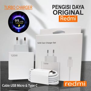 Charger Redmi 120W Batok M12 USB Micro & Type C Flash Turbo Charging Adapter High Quality