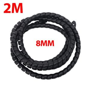 2M Long 8/10mm Cable Protection Sleeving Spiral Wound Flexible Wire Organizer Insulation Sleeve Wire Winding Protector 