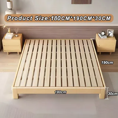 【10 Years Warranty】Dreame New 100% Wooden Bed 10 Years Warranty 1.2/1.35/1.5/1.8M Double bed frame queen size 1.2M bed frame double size single bed frame wood assemble king size on sale 1.2M/1.35M Single bed bedroom furniture