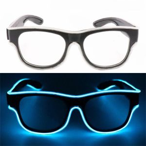 BEIBEI Halloween Decoration Costume Decor Glow Sunglasses Party SunGlasses El Wire Light Up Luminous Glasses Flashing Glasses Led Glasses Neon Glasses