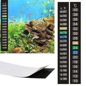 NHIH 5Pcs C/F Discolor Digital Fish Tank Thermometer Dual Scale 4-36 0-50 Stick-on Thermometer Convenient Easy To Read Temperature Sticker Home