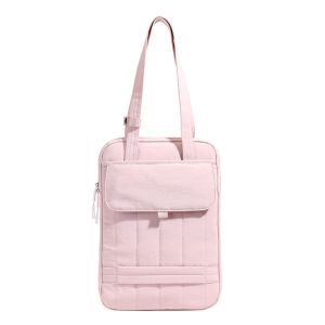 KNQ12 Handbag Laptop Shoulder Bag Shockproof Simple Solid Business Briefcase Bag Portable Large Capacity Computer Storage Bag Women Men
