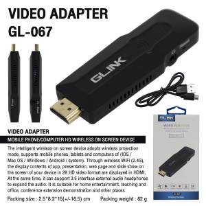 GLINK GL-067 WIRELESS อุปกรณ์แคสภาพ Airplay Miracast แบบไร้สาย 1080P ไม่ต้องมี WIFIก็ใช้งานได้ GL067