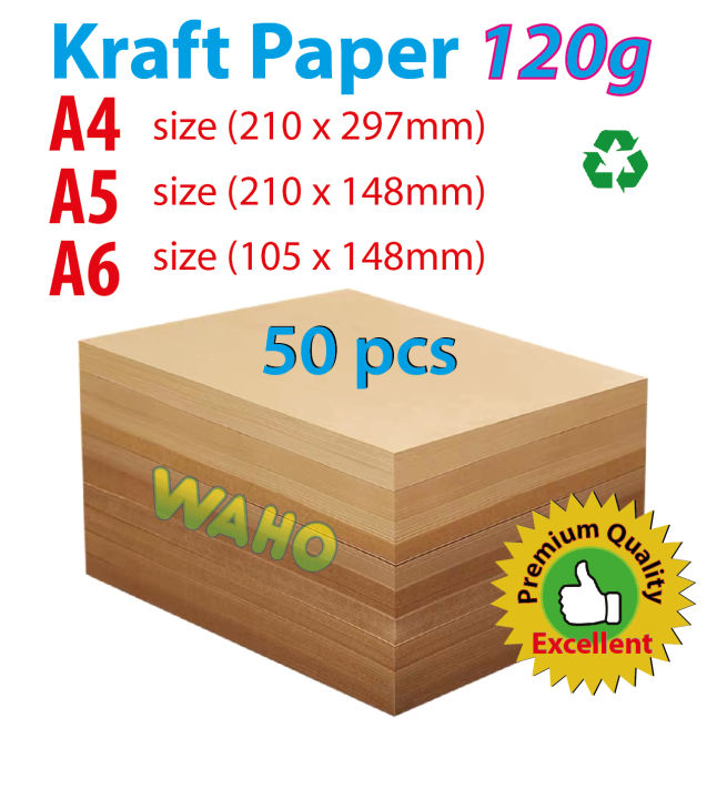 50 pcs Brown Paper / Kraft Paper / 120gsm Kraft Paper / A3 Kraft Paper / A4 Kraft Paper / A5