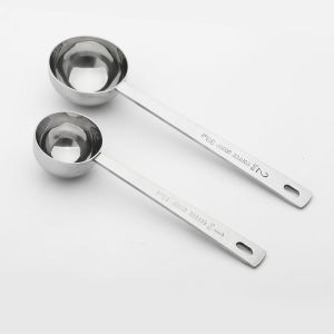 CILL Multifunction Smooth Long Handle Stainless Steel Metal Coffee Scoop Measure Tools Measuring Spoon Tablespoon