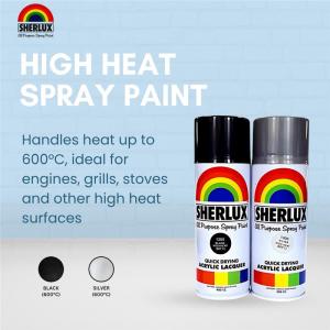 Sherlux All Purpose Spray Paint - Quick Drying Acrylic Lacquer High Heat Duo