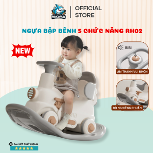 Ngựa Bập Bênh Pakey Đa Năng 5in1 Mới 2025 Kiêm Xe Chòi Chân Có Máy Phát Nhạc Giúp Phát Triển Vận Động Cho Bé - RH02