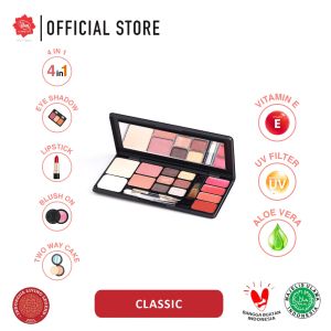 Viva Queen Make Up Kit Classic - 4 in 1 TWO WAY CAKE BLUSH ON EYE SHADOW & LIPSTICK (tersedia 5 koleksi warna)