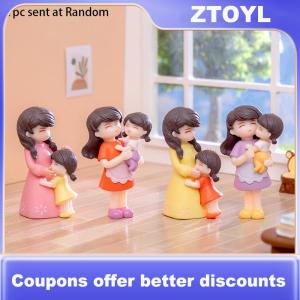【ZTOYL】 1pc Miniatures Figurines Mothers Day Mother And Daughter Figure Doll Micro Landscape DIY Home Desktop Decoration Ornaments