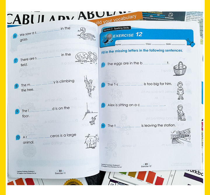 6 BOOKS SET Grade1-6 SAP Learning English Vocabulary Workbook Build ...