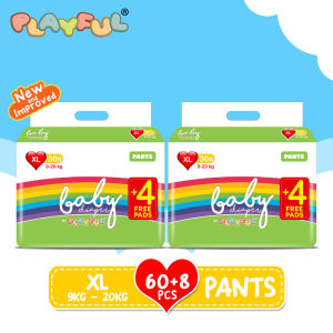 Baby Diaper by Playful Pants XL 30s Pack of 2 + 8 Free Pads