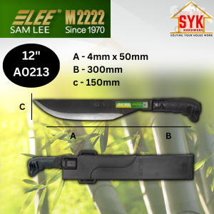 SYK Samlee Bamboo Knife With Cover Outdoor Gardening Tools Steel Knife Pisau Potong Buluh Pisau Kebun