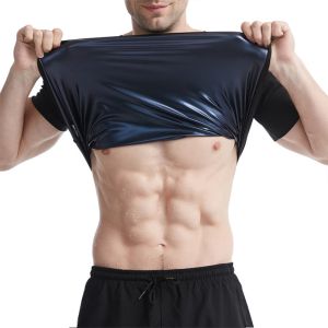 JHHB Sauna Sweat Suit Weight Loss Shapewear Waist Trainer Vest Workout Exercise Fitness Gym Short Sleeves Men Body Shaper Slimming Corset