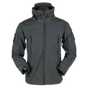 Tactical jacket with multiple pockets breathable outdoor sports jacket waterproof and windproof mens hooded jacket