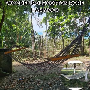 Wooden Pole Cotton Hammock/Duyan Swing for Adult (Heavy Duty)