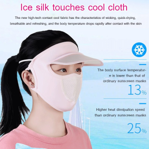 Summer thin ice silk mask sun protection breathable full face pattern mask