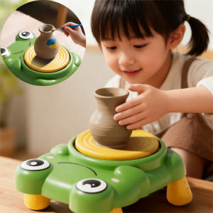 Kids pottery wheel machine clay set OEM educational art craft mainan kreativ rumah tangga fun belajar tangan