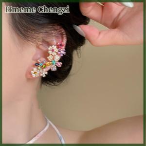 Hmeme Romantic Colorful Zircon Flower Earrings For Women Girls Fashion Sweet Waterdrop Flower Earrings Exquisite Party Jewelry Gifts