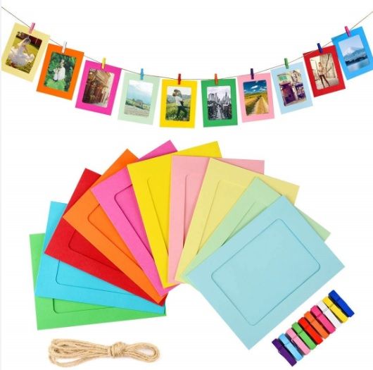 Bingkai Foto 4R isi 10 Pcs Warna Warni + Free Jepitan 20 Pcs + Free