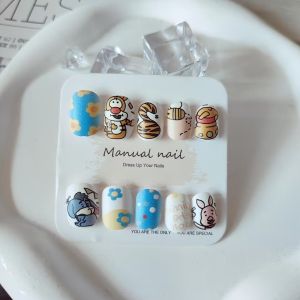 Cute Wearable Nail Art Stickers for Kids Removable False Nails Manicure Nail Art Stickers