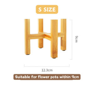 Bamboo Wood Flowerpot Holder Plant Wooden Rack Floor-Standing Bonsai Display Stand Garden Supplies