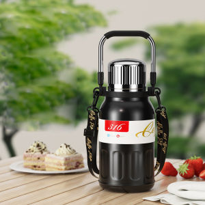 Bình nước giữ nhiệt có quai xách dây đeo lõi inox 316 dung tích 800ml 1000ml 1500ml giữ nhiệt 24h CoffePro