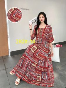 เดรส เดรสสาวอวบ เดรสยาว ผ้าสปัน ลายทาง งานปักที่อกสวย กุ้นขอบกระโปรงแต่ละชั้น ยางยืดด้านหลัง ใช้ผ้าเยอะอก32-44 เอว 44 ยาว47 นิ้ว ส่งจากไทย