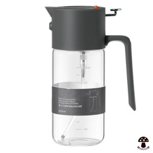 MUSHROOM 2in1 Spray Pour Oil Dispenser Bottle Borosilicate Glass Auto-Flip Drip-Free 550ml
