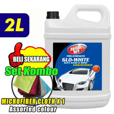 [Magic 101] Sabun Cuci Kereta hilangkan daki air hujan 2L / Magic 101 Pro-Strength Glo-White Supa Car Wash and Shine 2 Liter + Special Promo
