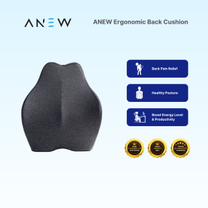 ANEW Lumbar Support Ergonomic Back Cushion for Work or Gaming (Grey Only) Relieve Back Pain | Bantal Belakang Ergonomik Kerusi Kesihatan Kurangkan Sakit Tulang Belekang 腰部支撑人体工学背垫