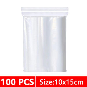 100 Pcs Thicken Zipper Sealed Bags Clear Plastic Storage Bag for Small Jewelry Food Packing Reclosable Ziplock Sealing Bags