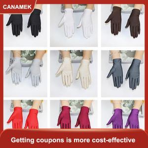 【CANAMEK】 Găng tay phụ nữ cho mùa hè Kem chống nắng lái xe Găng tay nữ mỏng cotton Ngọt Ngào Màu rắn chống trượt màn hình cảm ứng thoáng khí