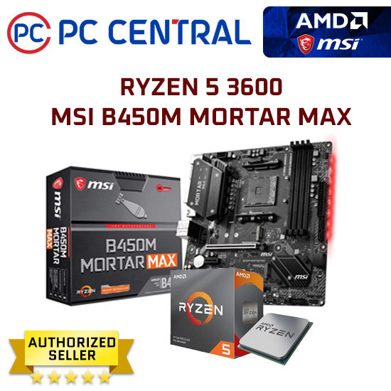 AMD Ryzen 3600 Processor Bundle with MSI B450M Mortar Max