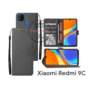 Case Dompet Untuk Xiaomi Redmi 9C Flip Cover Leather Premium Casing Sarung Buku HP