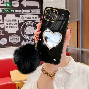 Toosci Cho OPPO A58/A78/A37/A1K/A39/A59/F1S/A31/A5/A9/A7/A5S/A12/A11K/A52/A92/A3S/A91/A83/A77/A77S/K5/F7/F11/F9/F5/F11 Pro Ốp Điện Thoại Mạ Bóng Lông Khung Gương Tình Yêu Sang Trọng Ốp Lưng TPU Mềm HP