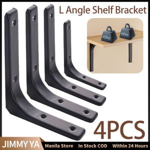 4pcs Wall Mounted Shelf Bracket L Shaped Right Angle Bracket Heavy Duty Support Shelf Bracket Black For Build A Frame Serve As Corner Connected