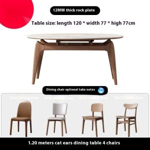 Rock Plate Dining Table Set Solid Wood Round Dining Table Folding escopic Square to Round Dinning Table