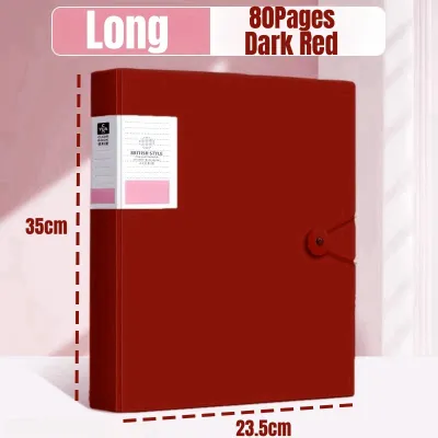 Clear Book Long File Folder Organizer Long Display Book 30/60/80/100Pockets Presentation Book Art Portfolio Large Capacity Document Organizer