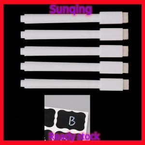 SQ Stationery [Flash Sale] ปากกา ปากกาชอล์กเหลวสีขาวลบได้5ชิ้นสำหรับกระจกหน้าต่างกระดานดำ