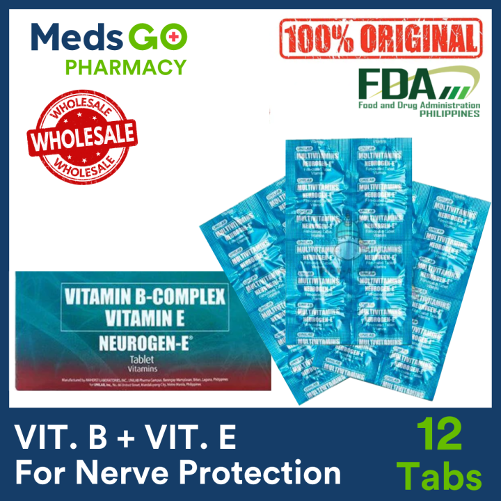 NEUROGENE Vitamin B Complex (B1 B6 B12) + Vitamin E 12 Tablets