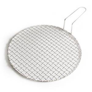 Round Stainless Steel BBQ Grill Roast Mesh Net Non-stick Baking Pan with Handle304 Stainless Steel Korean Barbecue Grill With Handle Barbecue Baking Pan