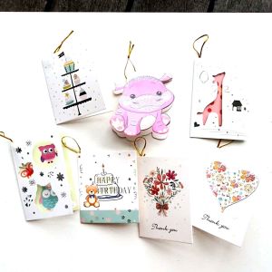 [SG seller] Gift tag cards with ribbon. Birthday thank you best wishes.