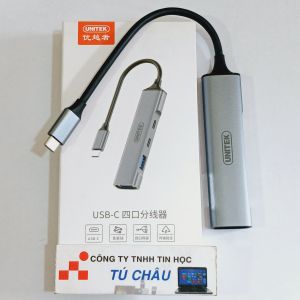 Hub USB C (Type C) Unitek / Ra 2 cổng USB C (Type C) và 2 cổng USB 3.0 dài 25Cm