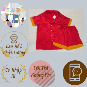 Đồ bộ ngủ Pyjama - Nam/Nữ - Xưởng may tại nhà - Đỏ Hoa Đùi