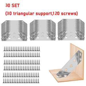 10/20/30/50SetUniversal Furniture Corner Connector Stainless Steel Corner Brace with Screws screw